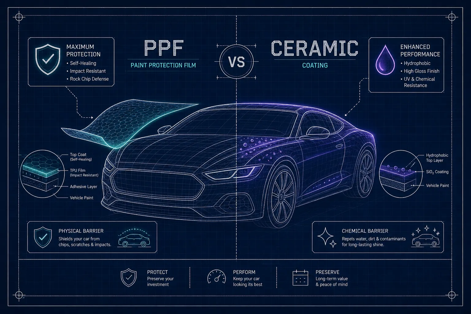 Paint Protection Film and Ceramic Coating comparison